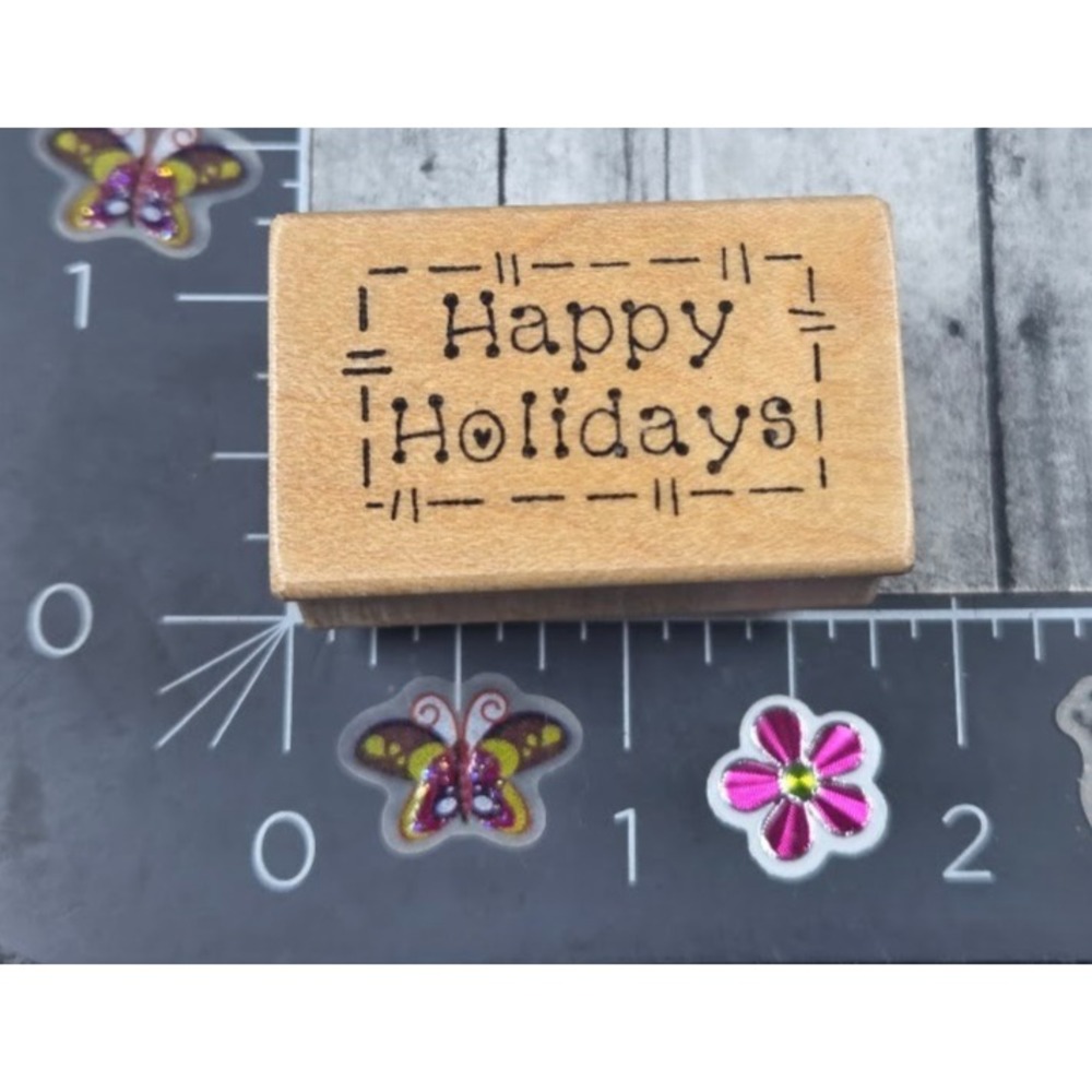 Darcie's Happy Holidays Framed Print E3917 Rubber Stamp Wood #L23